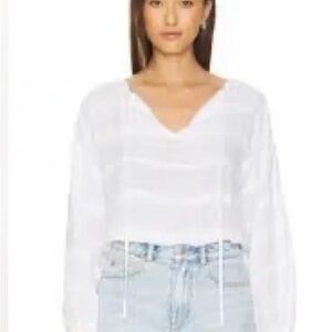 Bella Dahl White V-Neck Blouse
